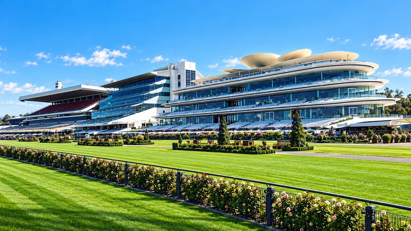 Illustrated view of Flemington racecourse