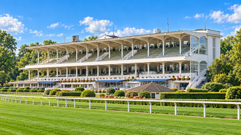 Illustrated view of Hamburg racecourse