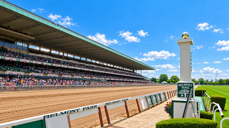 Illustrated view of Belmont Park racecourse