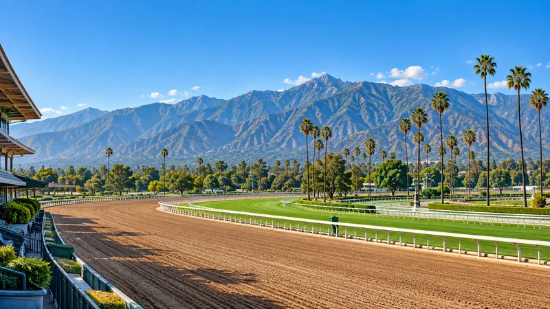 Illustrated view of Santa Anita Park racecourse
